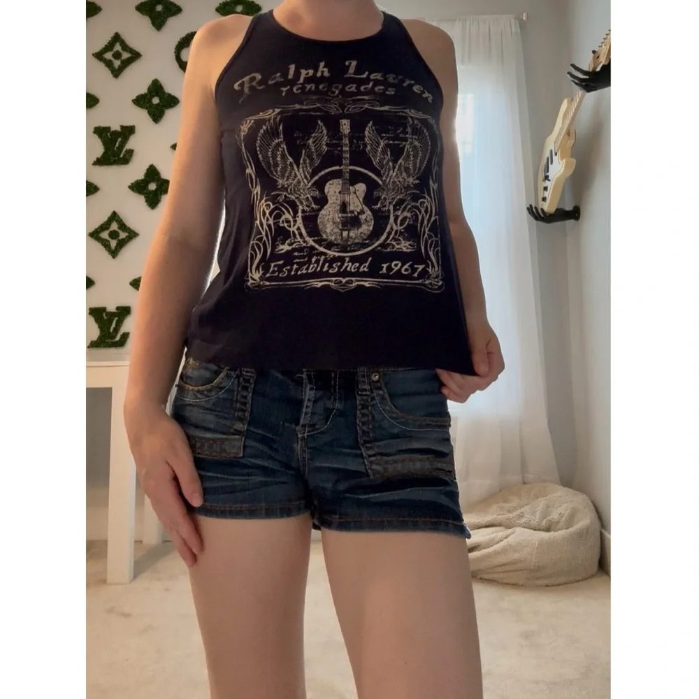 Navy Ralph Lauren Graphic Tank Top